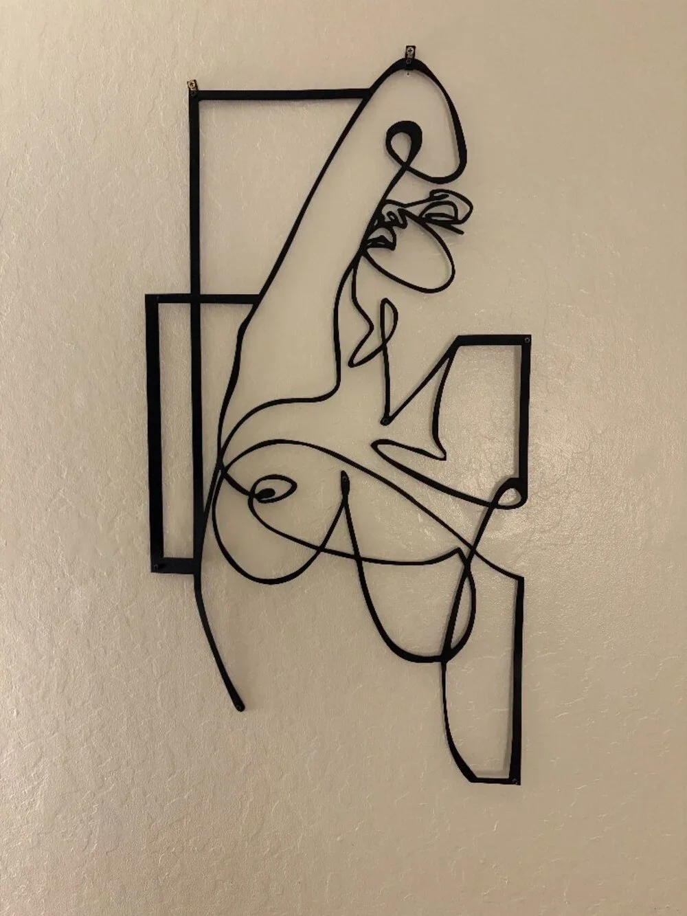 Elegant Black Nude Woman Body Wall Art in Excellent Condition